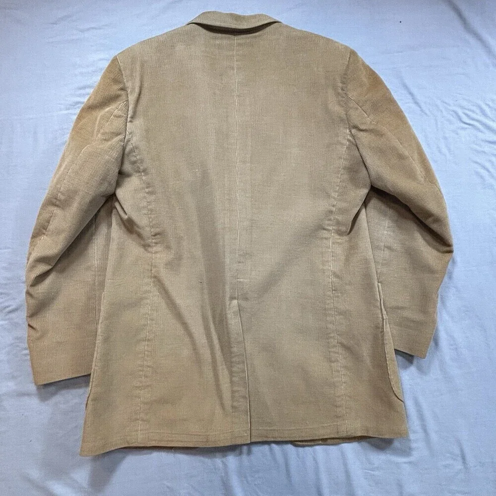 Haggar Vintage Single Breasted Tan Corduroy Sport Jacket Blazer 40